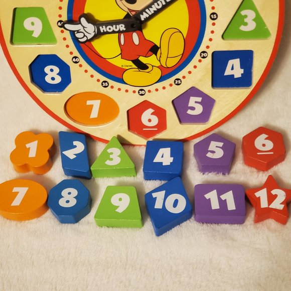 Melissa & Doug Disney Mickey Mouse Wooden Shape Sorting Clock - Picture 3 of 6